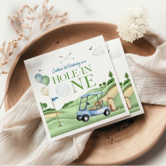 Hole In One Boy Golf First Birthday Par-Tee Servet