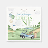 Hole In One Boy Golf First Birthday Par-Tee Servet (Voorkant)