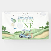 Hole In One Boy Golf First Birthday Par-Tee Spandoek (Horizontaal)