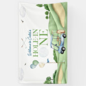 Hole In One Boy Golf First Birthday Par-Tee Spandoek (Verticaal)