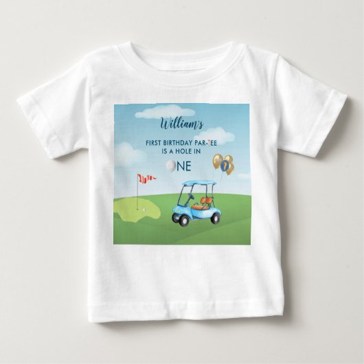 Hole in One Boy Golf Par-t-shirt 1e Verjaardag (Voorkant)