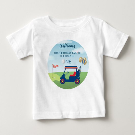 Hole in One Boy Golf Par-t-shirt 1e Verjaardag (Voorkant)