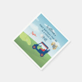 Hole In One Boy Golf Par-t-shirt 1e Verjaardagscoc Servet (Hoek)