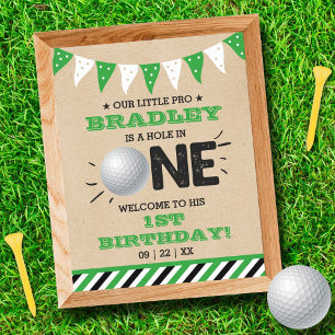 Hole In One Boys Golf 1e Verjaardag Par-t-shirt We Poster