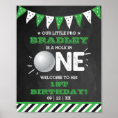 Hole In One Boys Golf 1e Verjaardag Par-t-shirt We Poster (Voorkant)