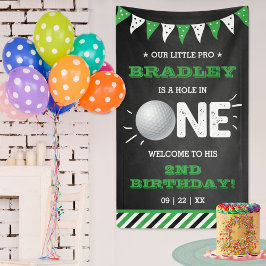 Hole In One Boys Golf 1e Verjaardag Par-t-shirt We Spandoek