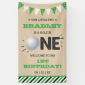 Hole In One Boys Golf 1e Verjaardag Par-t-shirt We Spandoek (Verticaal)