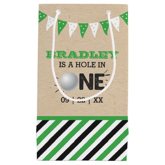 Hole in one boys Golf 1st Birthday Par-t-shirt Klein Cadeauzakje (Voorkant)