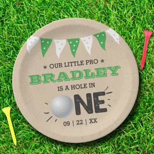 Hole in one boys Golf 1st Birthday Par-t-shirt Papieren Bordje