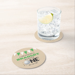 Hole in one boys Golf 1st Birthday Par-t-shirt Ronde Kartonnen Onderzetter