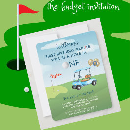 Hole in One BUDGET Boy Golf Par-t-shirt 1e Verjaar Kaart