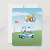 Hole in One BUDGET Boy Golf Par-t-shirt 1e Verjaar Kaart (Achterkant)