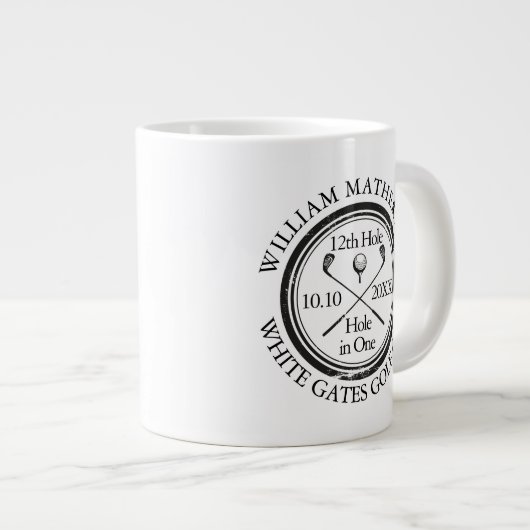 Hole in One Classic Personalized Golf Grote Koffiekop (Voorkant rechts)