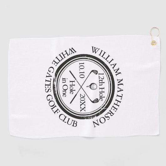 Hole in One Classic Persoonlijk Golfhanddoek (Horizontaal)