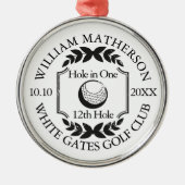 Hole in One Classic Persoonlijke Golf Metalen Ornament (Voorkant)
