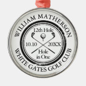Hole in One Classic Persoonlijke Golf Metalen Ornament (Voorkant)