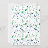 Hole in One Doodle Golf First Birthday Invitation Kaart (Achterkant)