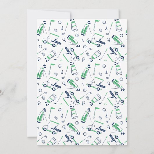 Hole in One Doodle Golf First Birthday Invitation Kaart (Achterkant)