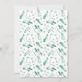 Hole in One Doodle Golf First Birthday Invitation Kaart (Achterkant)