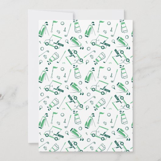 Hole in One Doodle Golf First Birthday Invitation Kaart (Achterkant)