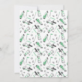 Hole in One Doodle Golf First Birthday Invitation Kaart (Achterkant)