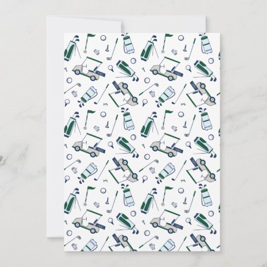 Hole in One Doodle Golf First Birthday Invitation Kaart (Achterkant)