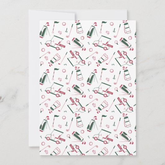 Hole in One Doodle Golf First Birthday Invitation Kaart (Achterkant)