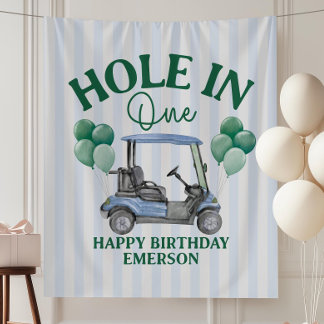 Hole in One Eerste Verjaardagsfeest Banner Golf 1e Wandkleed