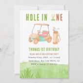 Hole In One Eerste Verjaardagsfeestje Kaart (Voorkant)