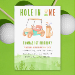Hole In One Eerste Verjaardagsfeestje Kaart