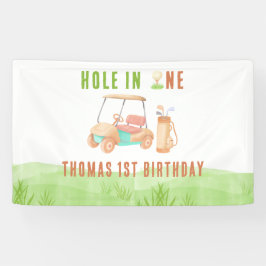 Hole In One Eerste Verjaardagsfeestje Spandoek