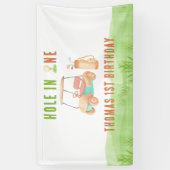 Hole In One Eerste Verjaardagsfeestje Spandoek (Verticaal)