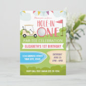 Hole in One Eerste verjaardagsuitnodiging voor mei Kaart (Staand voorkant)