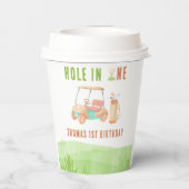Hole In One First Birthday Party Papieren Bekers (Achterkant)