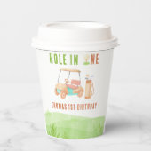 Hole In One First Birthday Party Papieren Bekers (Voorkant)