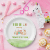 Hole In One First Birthday Party Papieren Bordje (Feest)