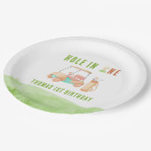 Hole In One First Birthday Party Papieren Bordje (Gekanteld)