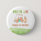 Hole In One First Birthday Party Ronde Button 5,7 Cm (Voorkant)