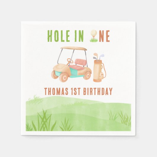 Hole In One First Birthday Party Servet (Voorkant)