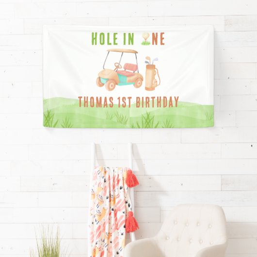 Hole In One First Birthday Party Spandoek (Insitu)