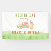 Hole In One First Birthday Party Spandoek (Horizontaal)