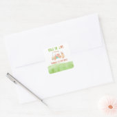Hole In One First Birthday Party Vierkante Sticker (Envelop)