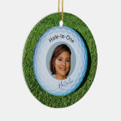 Hole-in-One foto getekend Golfbal Keramisch Ornament (Rechts)