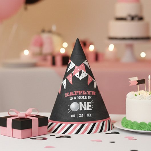 Hole in one Girls Golf 1st Birthday Par-t-shirt Feesthoedjes