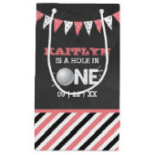 Hole in one Girls Golf 1st Birthday Par-t-shirt Klein Cadeauzakje (Voorkant)