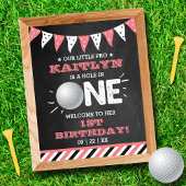 Hole in one Girls Golf 1st Birthday Par-t-shirt Poster