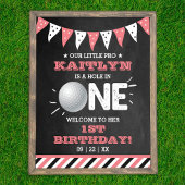 Hole in one Girls Golf 1st Birthday Par-t-shirt Poster