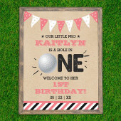 Hole in one Girls Golf 1st Birthday Par-t-shirt Poster