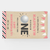 Hole in one Girls Golf 1st Birthday Par-t-shirt Spandoek (Horizontaal)