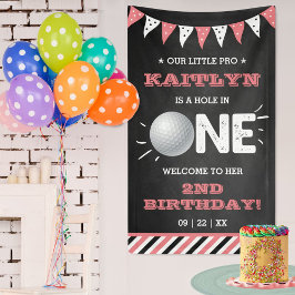 Hole in one Girls Golf 1st Birthday Par-t-shirt Spandoek